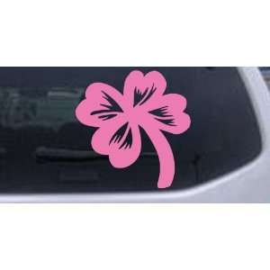 Four Leaf Clover Car Window Wall Laptop Decal Sticker    Pink 18in X 