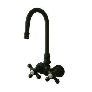 Hot Springs Wall Mount Clawfoot Tub Filler with Metal Cross Handle 