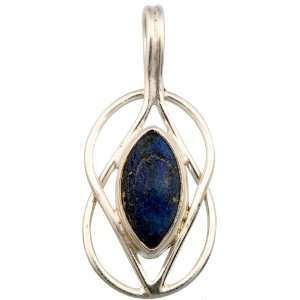  Lapis Lazuli Marquis Small Pendant   Sterling Silver 