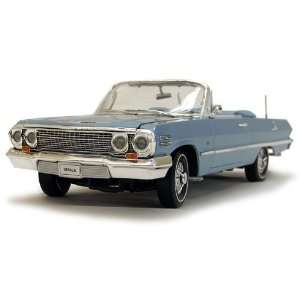  1963 Chevrolet Impala Convertible Blue Diecast Model 118 