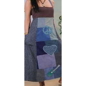   Dead Patchwork Dress Hippie Clothing Recycled 