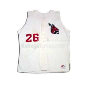 White No. 26 Game Used Ball State Speedline Baseball Jersey (SIZE 44)