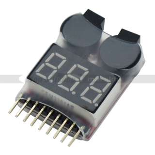 1S 8S Lipo Battery Tester Low Voltage Checker Indicator LED Buzzer 