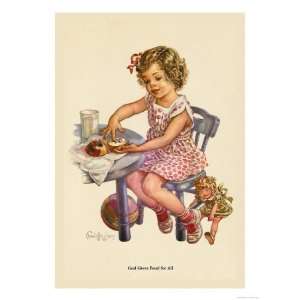  God Gives Food for All Giclee Poster Print by Charlotte 