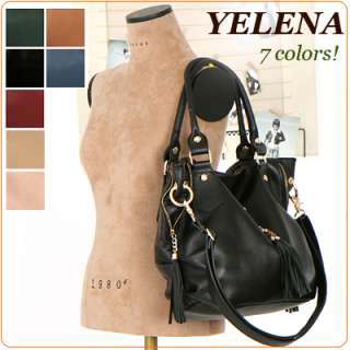 MADE IN KOREA]Genuine leather YELENA medium Satchel bag, tote 