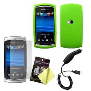 Green Silicone Case / Skin / Cover, LCD Screen Guard / Protector & Car 