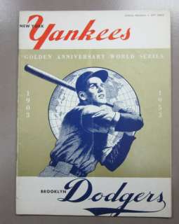 1953 World Series Program New York Yankees, Dodgers  