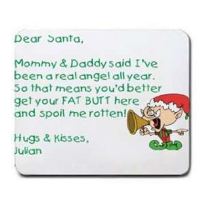  Dear Santa Letter Spoil Julian Rotten Mousepad Office 