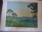 The 18th at Pebble Beach Golf Print Vintage 40s 50s 