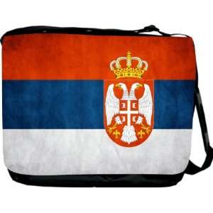 Rikki KnightTM Serbia Flag Messenger Bag   Book Bag   Unisex   Ideal 
