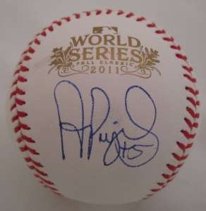 ALBERT PUJOLS SIGNED 2011 WORLD SERIES BASEBALL PUJOLS HOLOGRAM MLB 