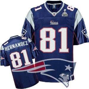England Patriots #81 Aaron Hernandez Blue Jersey Authentic /NFL Jersey 
