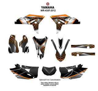 Yamaha WR 450F 2012 Motocycle Graphic decal kit 7777 Orange  
