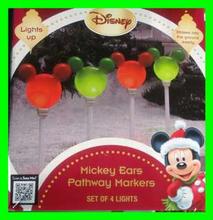 Disney Mickey Mouse Ears LED Lights Pathway Outdoor Yard Christmas 