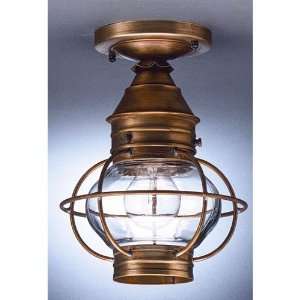   Lantern 2514 AB MED CLR Onion 1 Light Flush Mount in Antique Brass