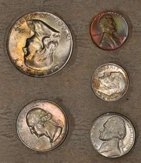1956 P/D DOUBLE MINT SET COLORFUL TONING (20 COINS)  
