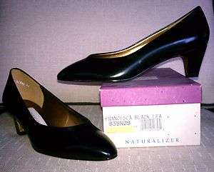 New Naturalizer Francesca Classic Black Leather Heels Pump 7.5, 9, 9.5 