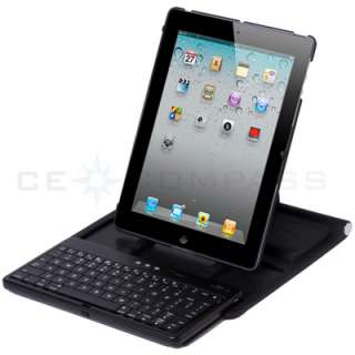 Bluetooth Keyboard Swivel Rotate Case Cover for The New iPad 3 2012 