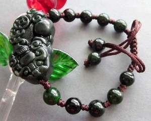 Black Green Jade Pi Xiu Dragon Bead Beads Bracelet  