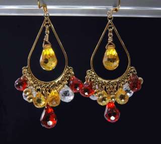 The earrings fall 2 & 1/4 long including the 20K Gold filled French 