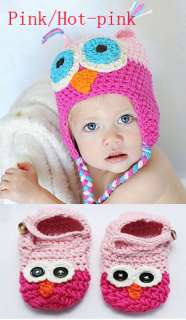 Cute Handmade Newborn Baby Crochet Knit Hats Shoes Photograph New 8 