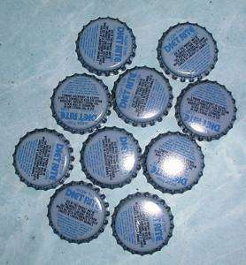 DIET RITE COLA  bottle caps  10    over 20 years old  