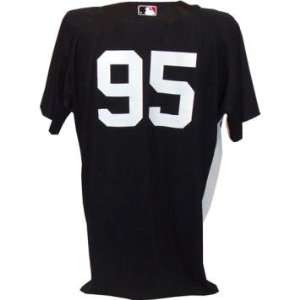  #95 Yankees Game Used Home Navy Spring Training Jersey 