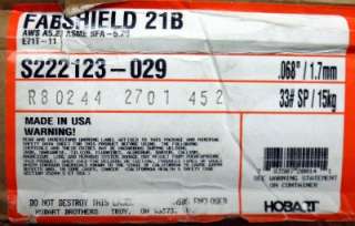 Hobart E71T 11 Fabshield 21B Self Shielded Flux Core Carbon Steel 
