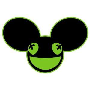 Deadmau5 Full Face Head logo Sticker Lime Green Black Vinyl 6 Techno 