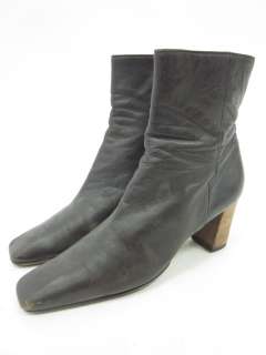 AUTH GUCCI Brown Square Toe Mid Calf Boots Size 8  
