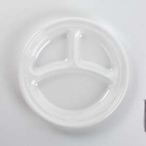 Dart Impact Plastic Dinnerware 3 Compartment Plate 10.25 in  