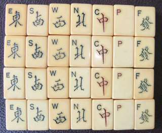 Ivorycraft Bakelite Mah Jong Jongg Game~Tiles Only ~Stickered Jokers 