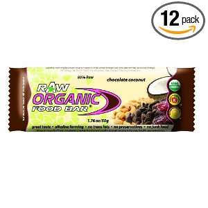  Organic Food Bar Raw, Chocolate Coconut, 1.76 Ounce (Pack 