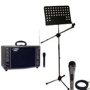  Speaker, Mic, Cable and Stand Package   PWMA3600 200 Watt Wireless 