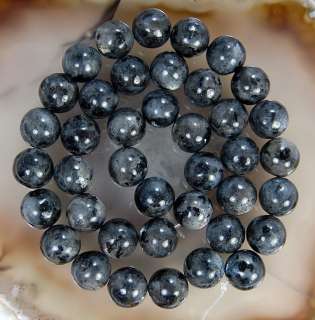 10mm Natural Black Labradorite Larvikite Beads 15.5  