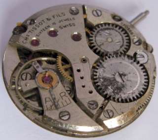 Used Tissot 27B   2 (3 hands) watch movement 16 jewels for part.
