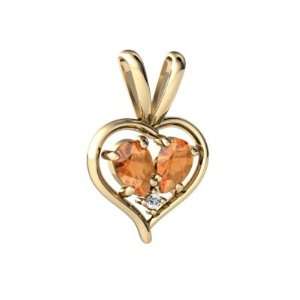   14K Yellow Gold Pear Fire Opal Sweethearts Pendant Jewelry
