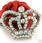 King Royal Crown Tiara Wedding Clear Crystal Pin Brooch items in 