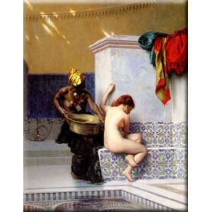 Turkish Bath or Moorish Bath (Two Women) 12x16 Streched Canvas Art by 