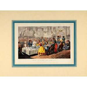  1924 Banquet Food Table 1843 Henry Alken Antique Print 