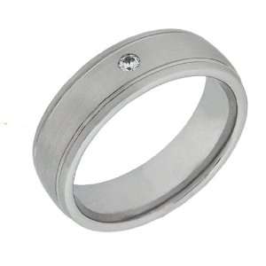  Mens Cobalt Diamond Accent Bezel Ring With Brushed Finish 
