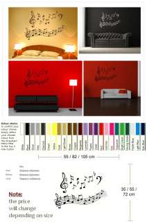 MUSIC NOTES PLAY WRITE WALL MURAL DECOR DECAL giant stencil vinyl 