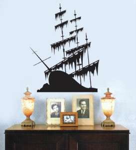 Vinyl Wall Art Decal Sticker Nautical Pirate Ship Wreck  