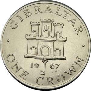 elf Gibraltar 1 Crown 1967 Castle Key  
