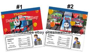 Thomas the train Birthday Candy Bar Wrappers Click here to purchase.