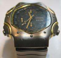 Rare Citizen 18k Gold Titanium WR100 Chronograph Watch  
