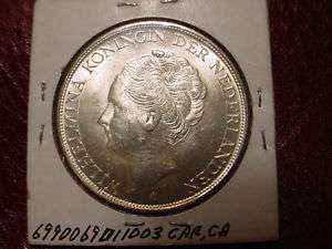 1944 NETHERLAND CURACAO UNCIRCULATED WOW SILVER  