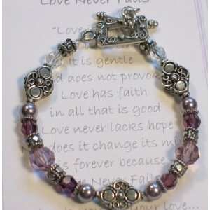  Message of Love Jewelry Love Never Fails with a Heart 