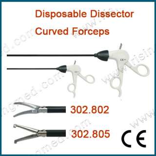 Brand New Disposable Dissector Curved Forceps ø5x330mm Laparoscopy 