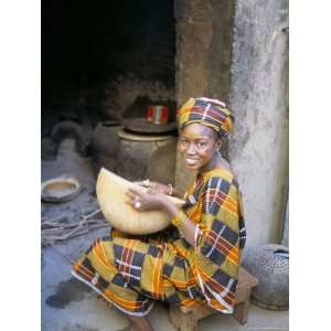 Woman Sitting in Courtyard, Djenne, Mali, Africa 